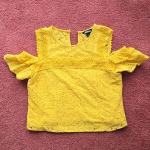 Project RUNWAY Yellow Lace Blouse